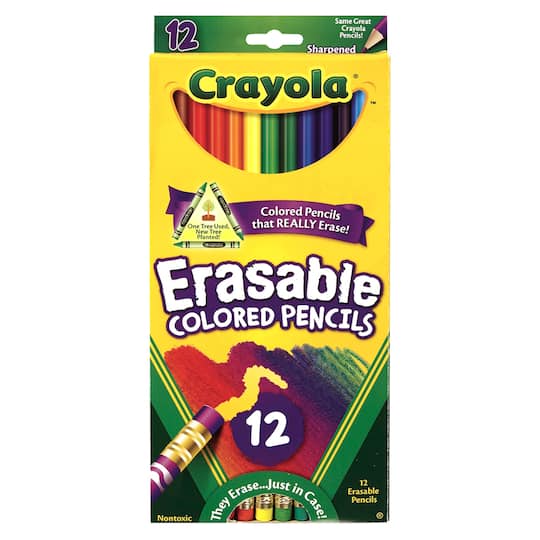Crayola&#xAE; 12 Color Erasable Colored Pencil Set
